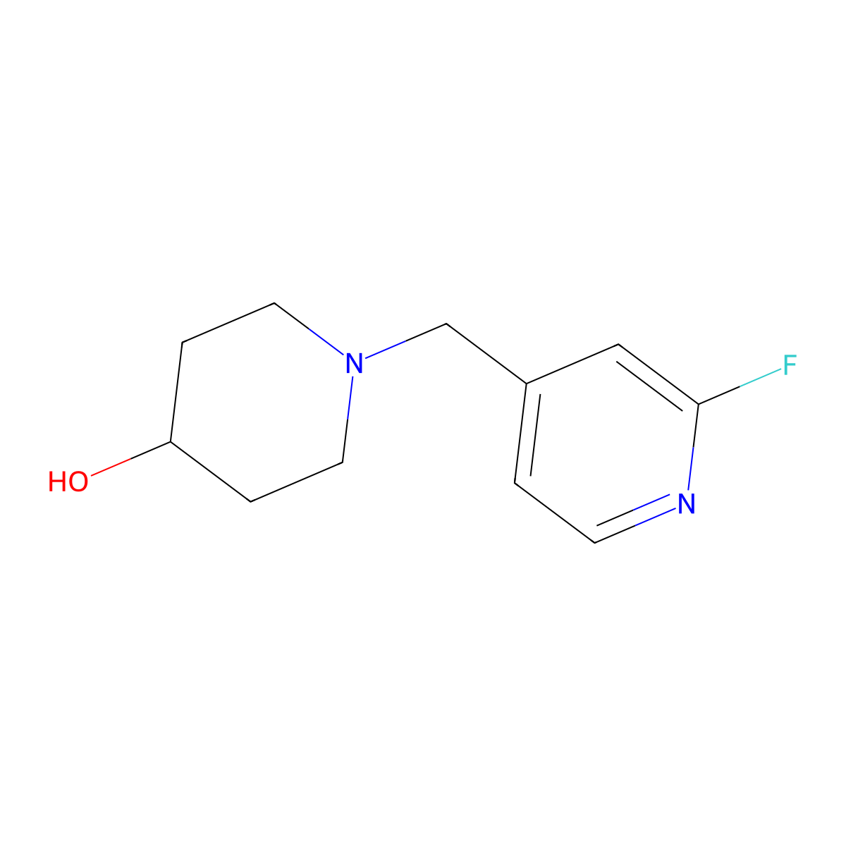 1-[(2-Fluoropyridin-4-yl)methyl]piperidin-4-ol molecular structure, CAS 2138275-35-9