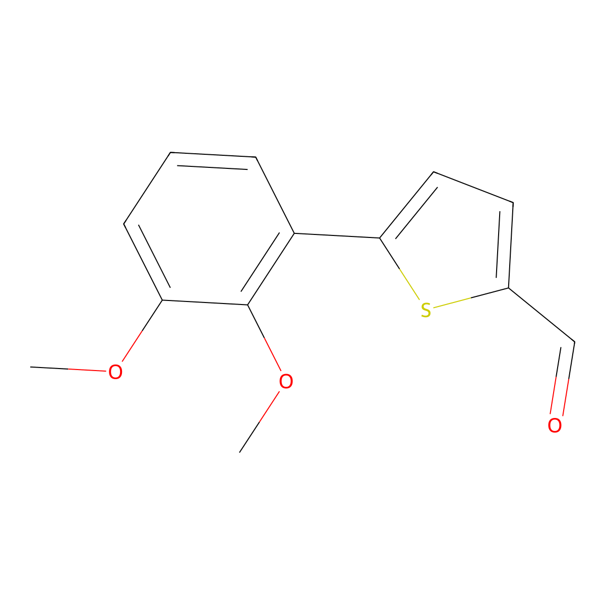 5-(2,3-Dimethoxyphenyl)thiophene-2-carbaldehyde molecular structure, CAS 2138275-43-9