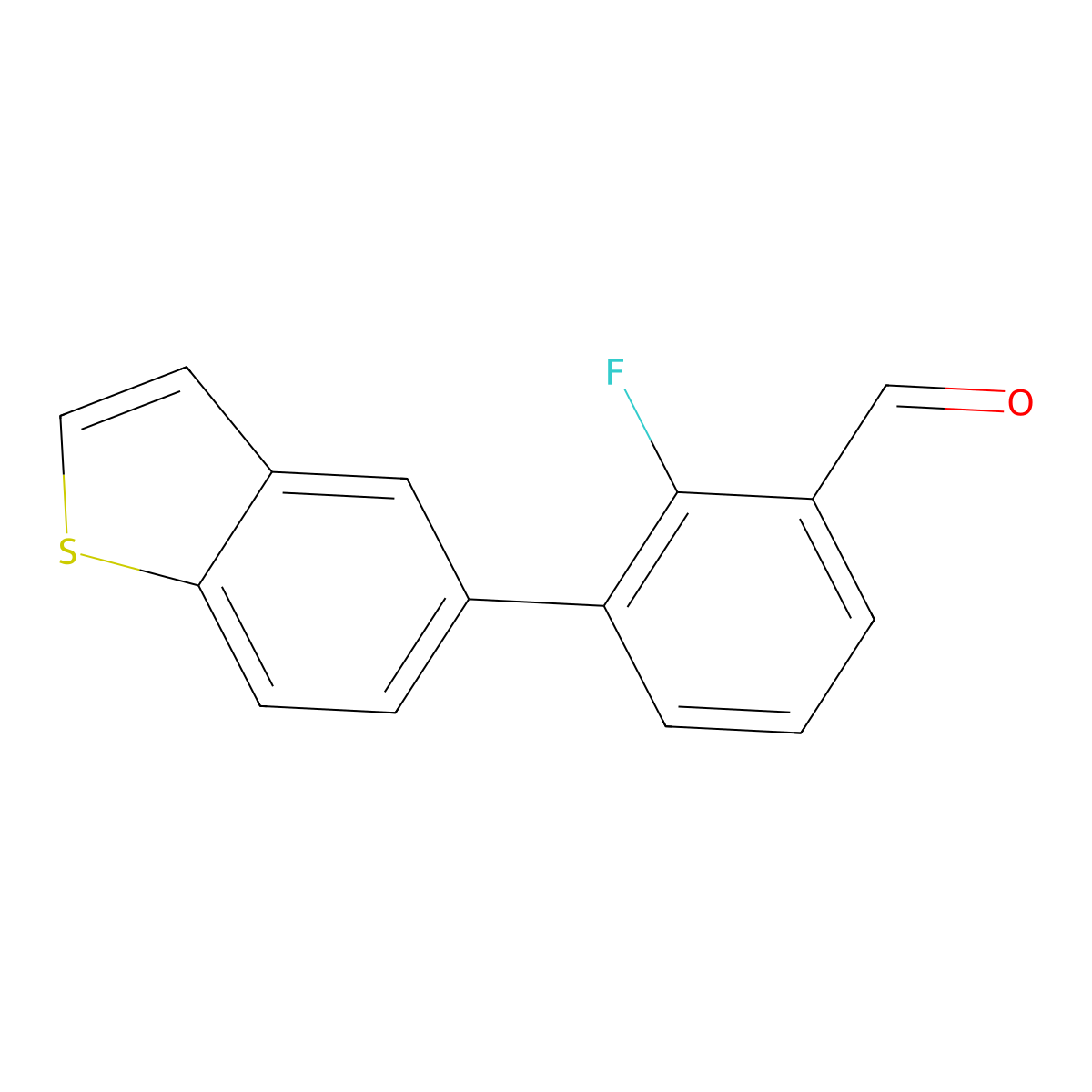 3-(1-Benzothiophen-5-yl)-2-fluorobenzaldehyde molecular structure, CAS 2138275-74-6