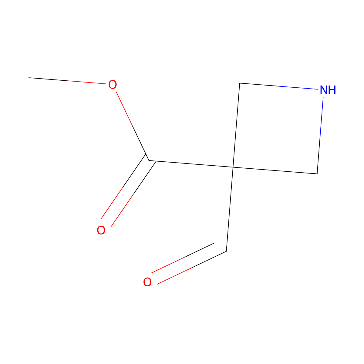 Methyl 3-formylazetidine-3-carboxylate molecular structure, CAS 2138275-78-0