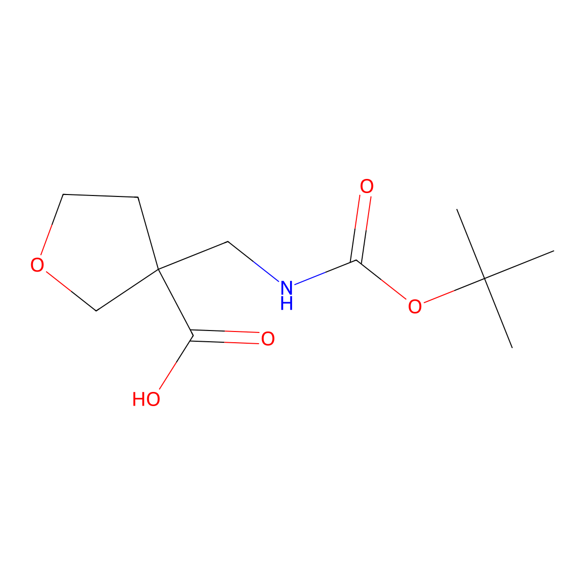 3-({[(Tert-butoxy)carbonyl]amino}methyl)oxolane-3-carboxylic acid molecular structure, CAS 2138275-86-0