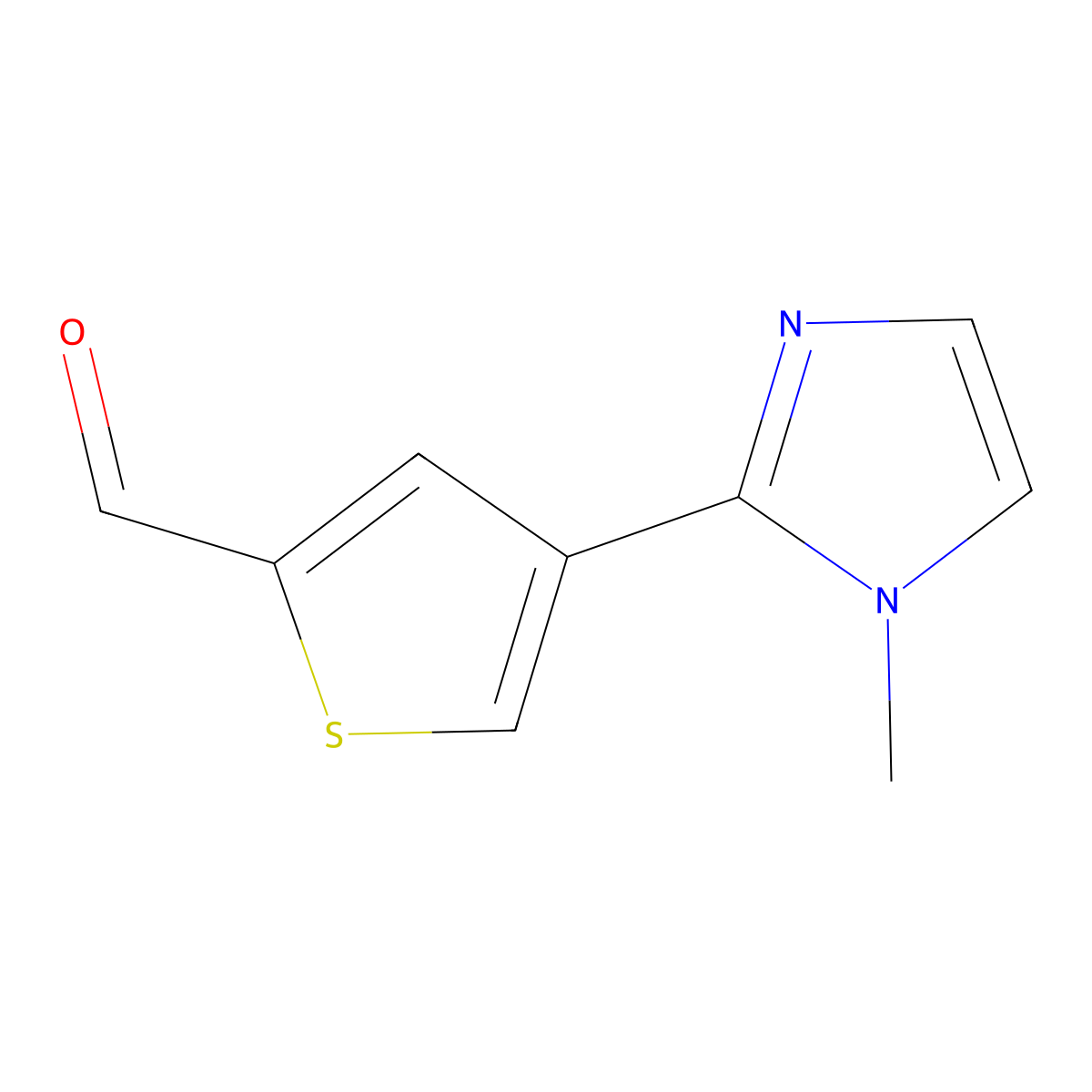 4-(1-methyl-1H-imidazol-2-yl)thiophene-2-carbaldehyde molecular structure, CAS 2138275-91-7