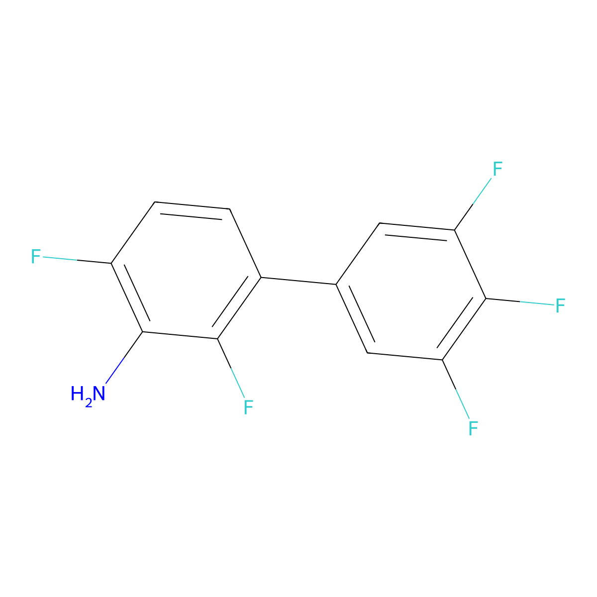 2,6-Difluoro-3-(3,4,5-trifluorophenyl)aniline molecular structure, CAS 2138277-00-4