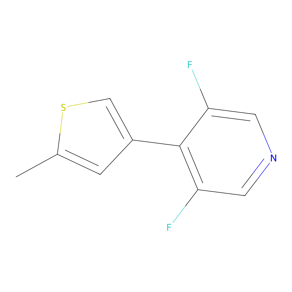 3,5-Difluoro-4-(5-methylthiophen-3-yl)pyridine molecular structure, CAS 2138277-25-3