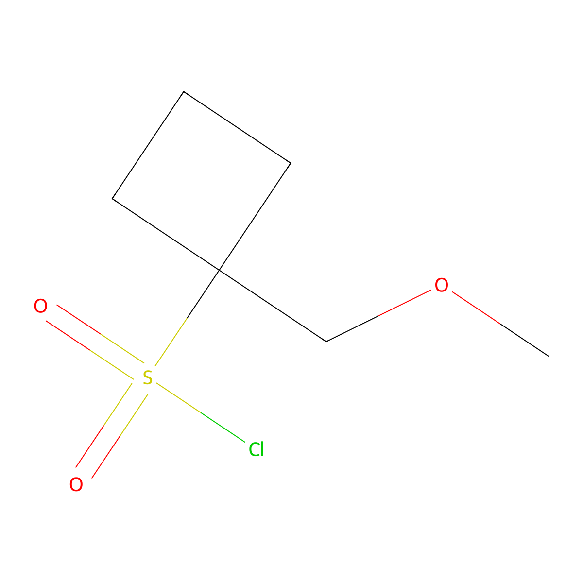 1-(Methoxymethyl)cyclobutane-1-sulfonyl chloride molecular structure, CAS 2138278-39-2