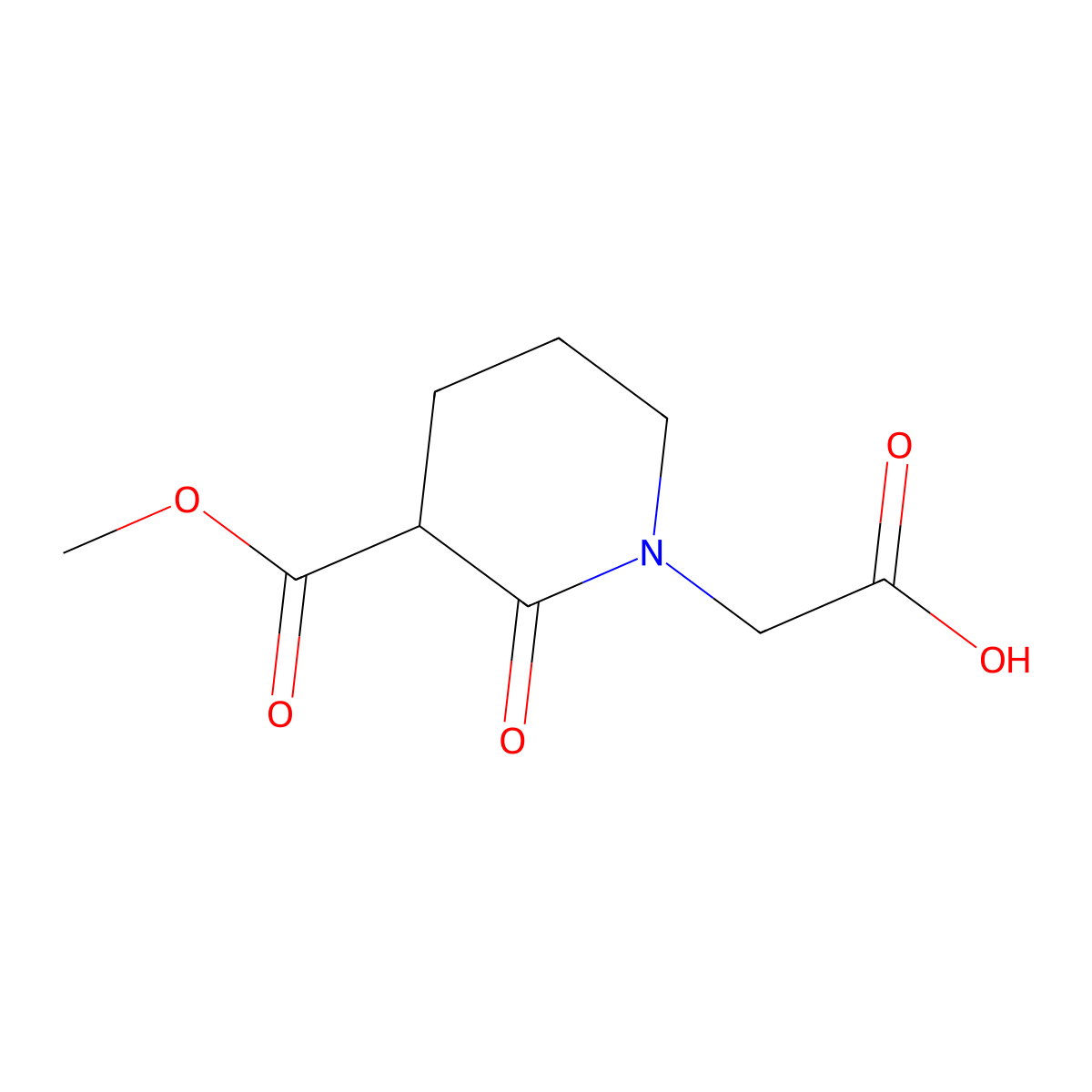 2-[3-(Methoxycarbonyl)-2-oxopiperidin-1-yl]acetic acid molecular structure, CAS 2138278-63-2