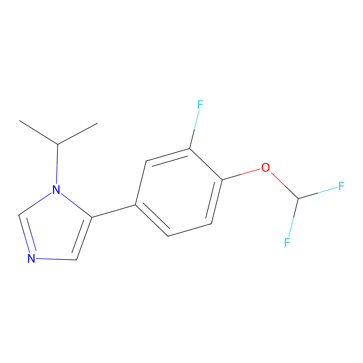 5-[4-(difluoromethoxy)-3-fluorophenyl]-1-(propan-2-yl)-1H-imidazole molecular structure, CAS 2138278-67-6