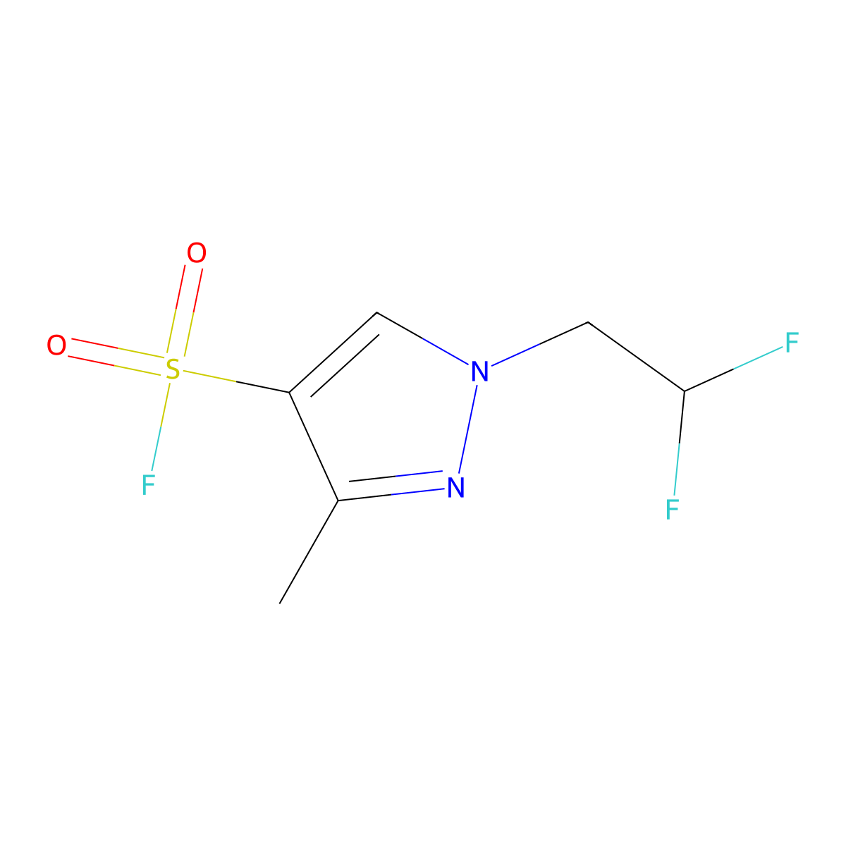 1-(2,2-difluoroethyl)-3-methyl-1H-pyrazole-4-sulfonyl fluoride molecular structure, CAS 2138278-79-0