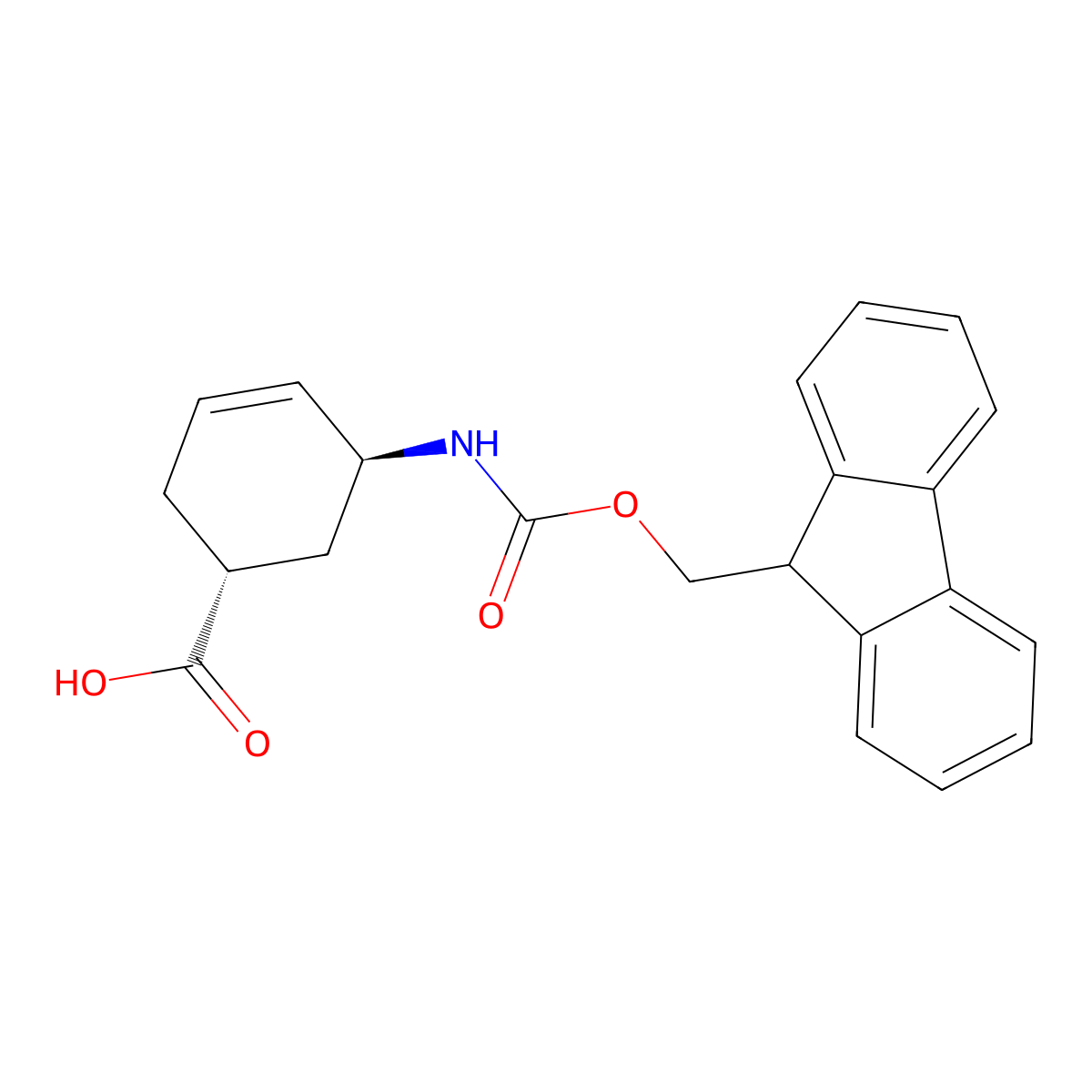 rac-(1R,5S)-5-({[(9H-fluoren-9-yl)methoxy]carbonyl}amino)cyclohex-3-ene-1-carboxylic acid molecular structure, CAS 2138278-81-4