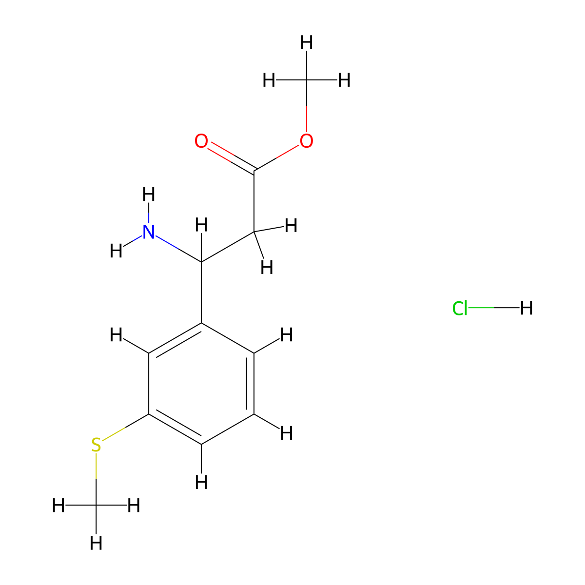 Methyl 3-amino-3-[3-(methylsulfanyl)phenyl]propanoate hydrochloride molecular structure, CAS 2138278-82-5
