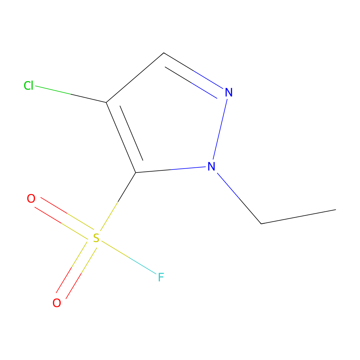 4-chloro-1-ethyl-1H-pyrazole-5-sulfonyl fluoride molecular structure, CAS 2138278-84-7