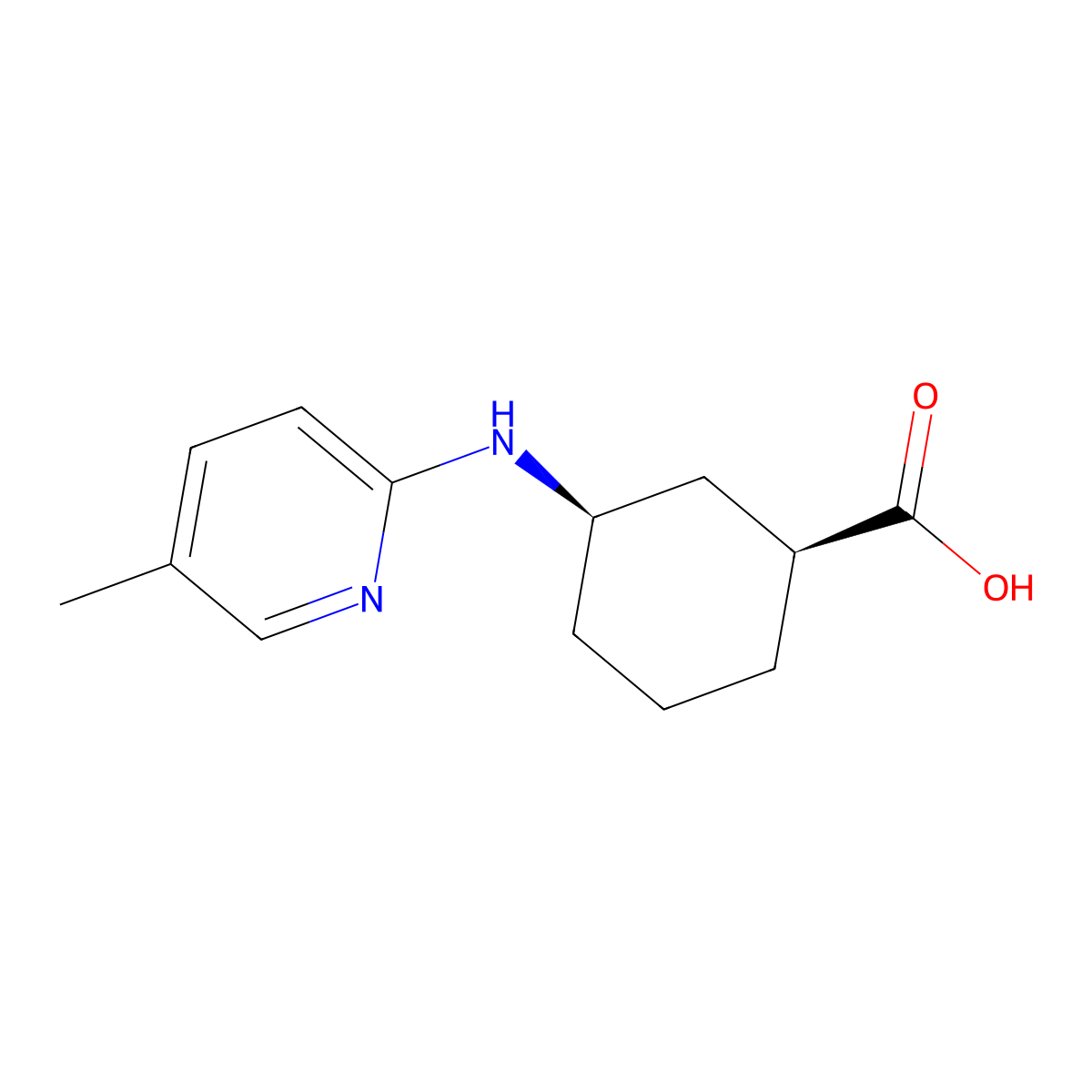 (1S,3R)-3-[(5-Methylpyridin-2-yl)amino]cyclohexane-1-carboxylic acid molecular structure, CAS 2138278-86-9