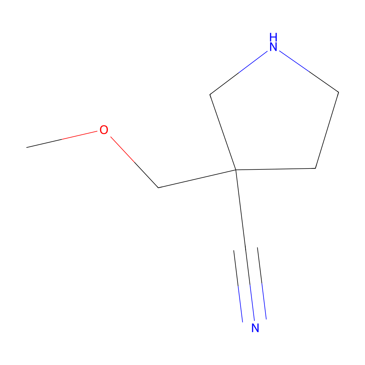 3-(Methoxymethyl)pyrrolidine-3-carbonitrile molecular structure, CAS 2138278-92-7