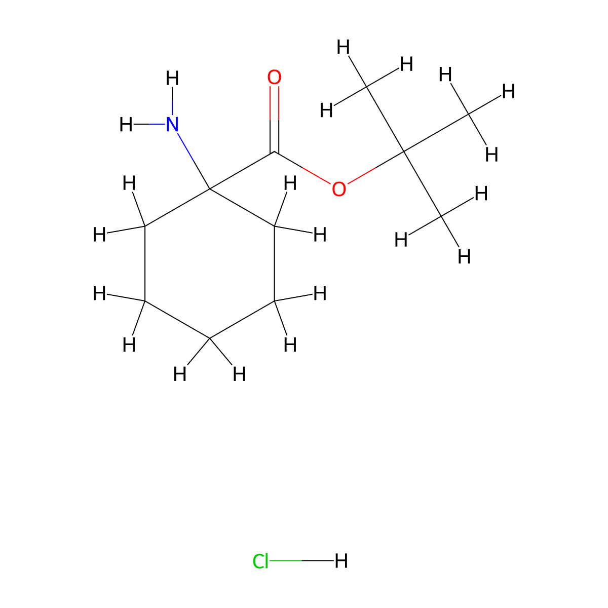 Tert-butyl 1-aminocyclohexane-1-carboxylate hydrochloride molecular structure, CAS 2138278-93-8