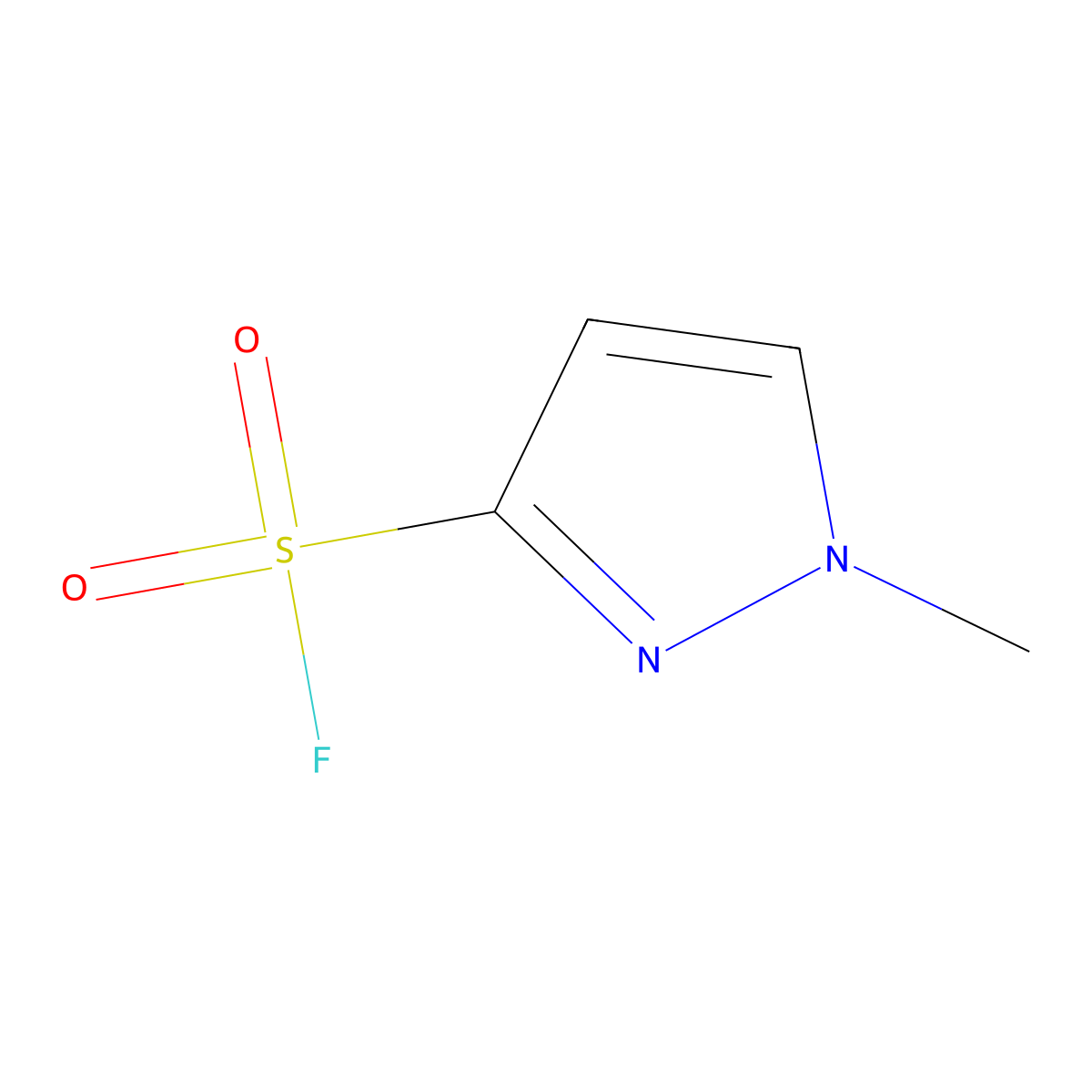 1-methyl-1H-pyrazole-3-sulfonyl fluoride molecular structure, CAS 2138279-60-2
