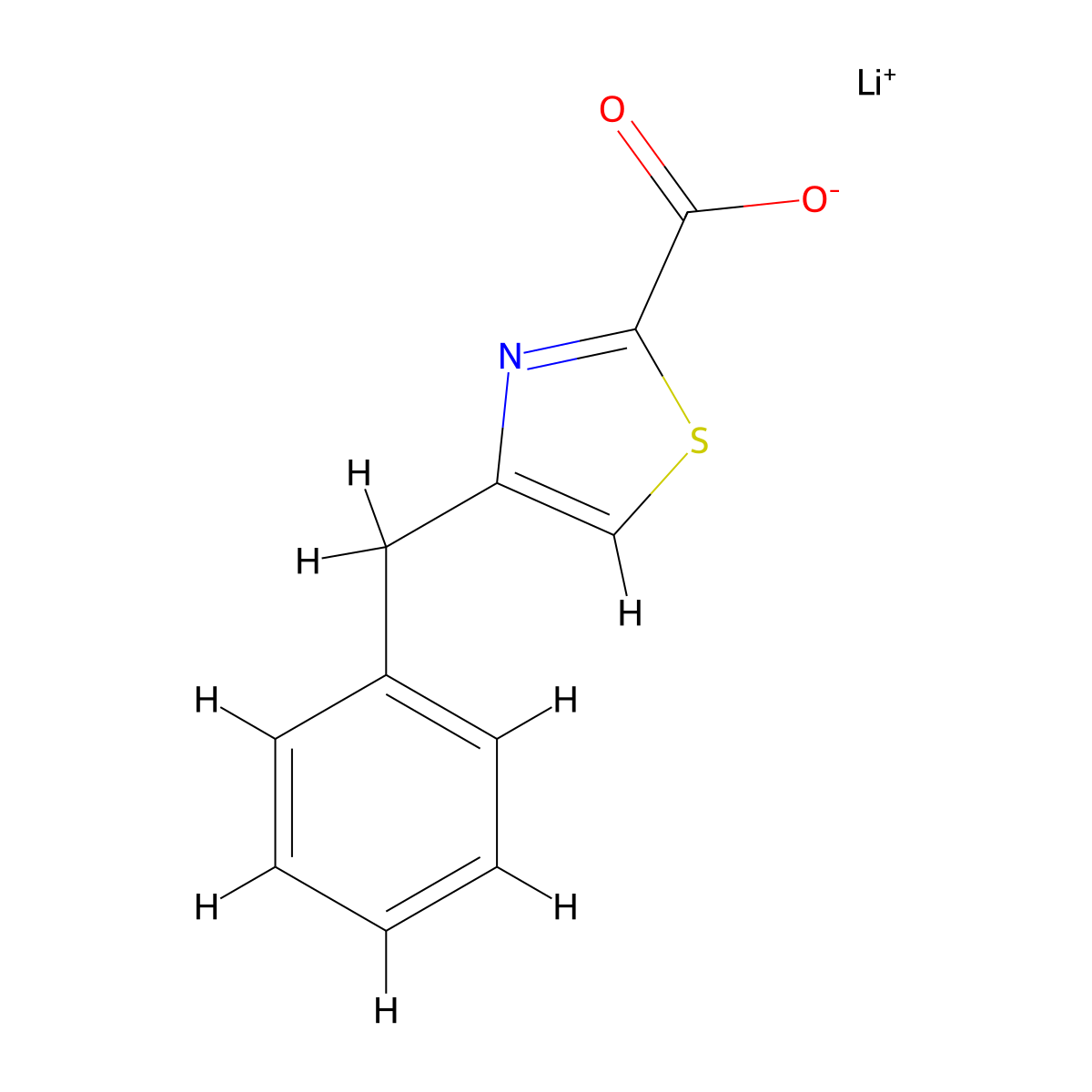 Lithium(1+) ion 4-benzyl-1,3-thiazole-2-carboxylate molecular structure, CAS 2138279-69-1
