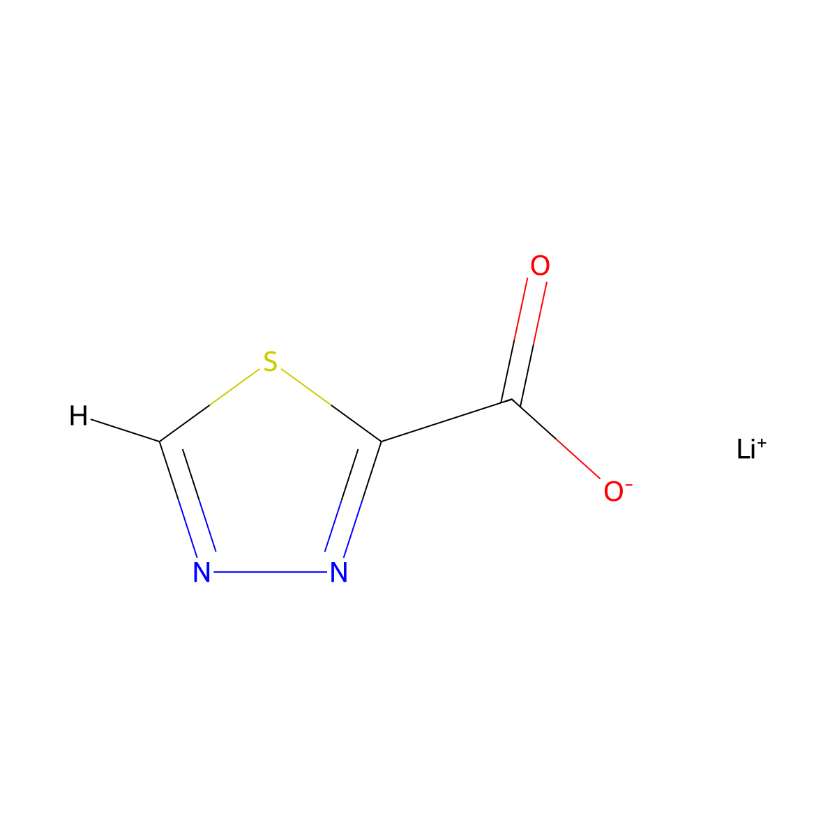 Lithium(1+) ion 1,3,4-thiadiazole-2-carboxylate molecular structure, CAS 2138280-26-7