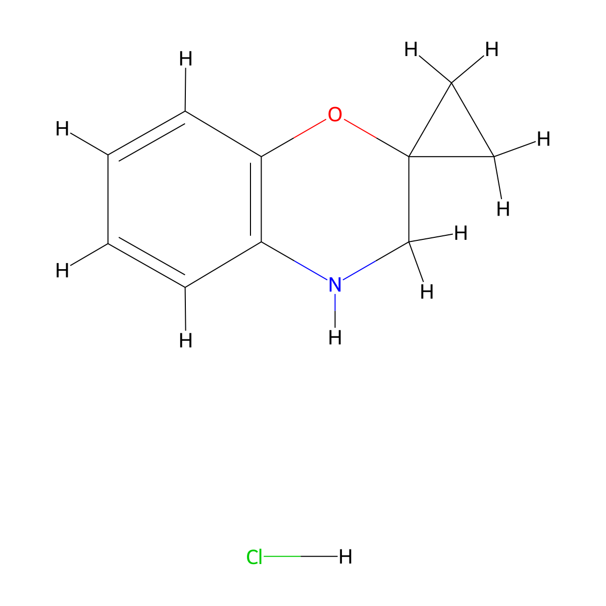 3,4-Dihydrospiro[1,4-benzoxazine-2,1'-cyclopropane] hydrochloride molecular structure, CAS 2138280-47-2