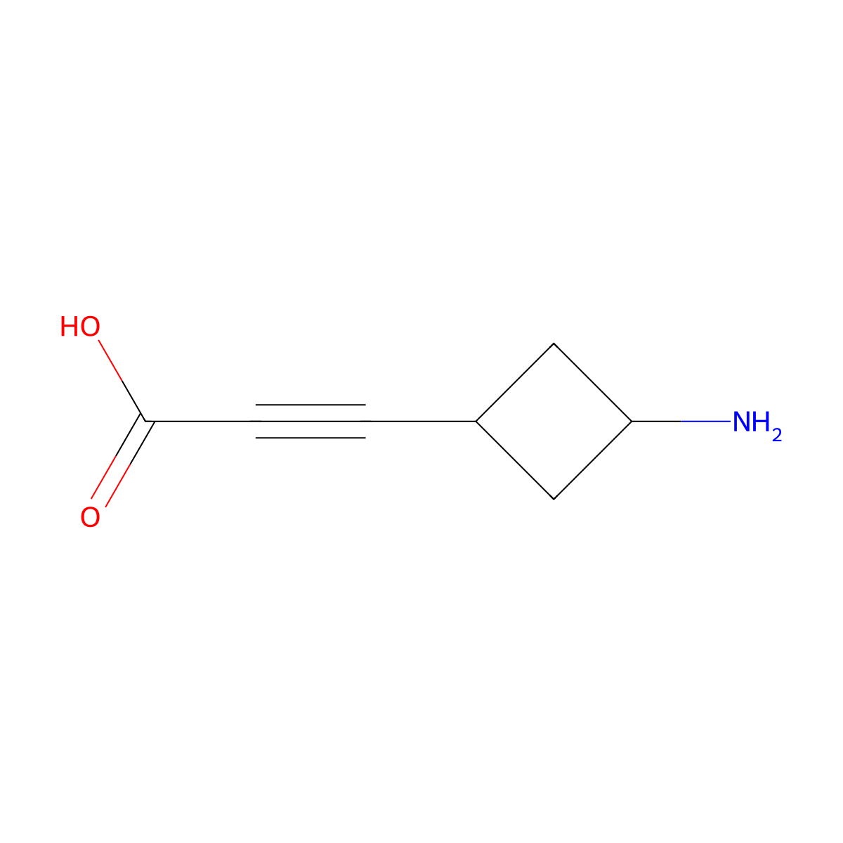 3-(3-Aminocyclobutyl)prop-2-ynoic acid molecular structure, CAS 2138284-48-5