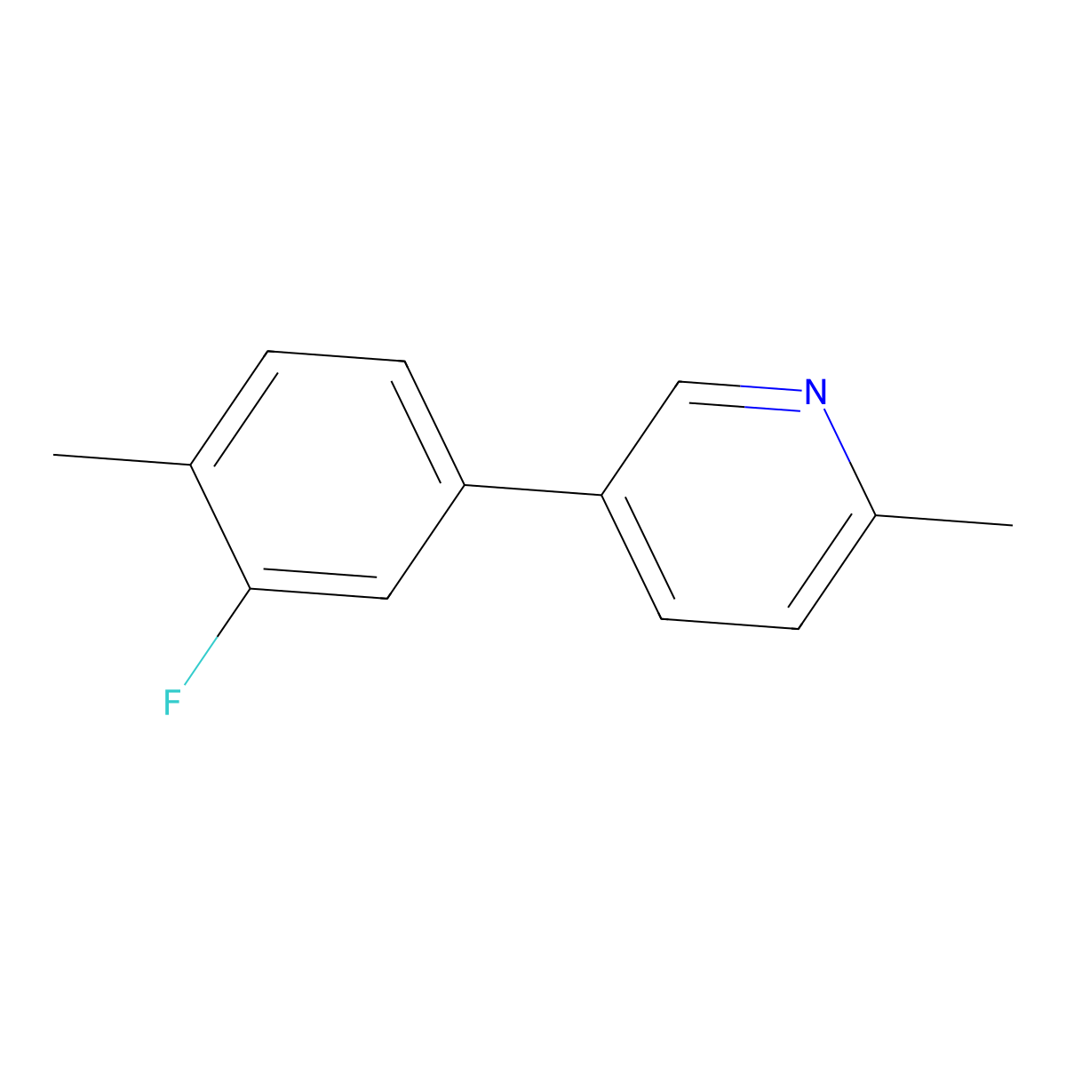 5-(3-Fluoro-4-methylphenyl)-2-methylpyridine molecular structure, CAS 2138285-94-4