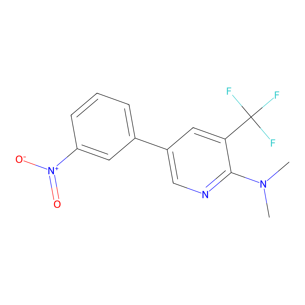 N,N-dimethyl-5-(3-nitrophenyl)-3-(trifluoromethyl)pyridin-2-amine molecular structure, CAS 2138286-05-0