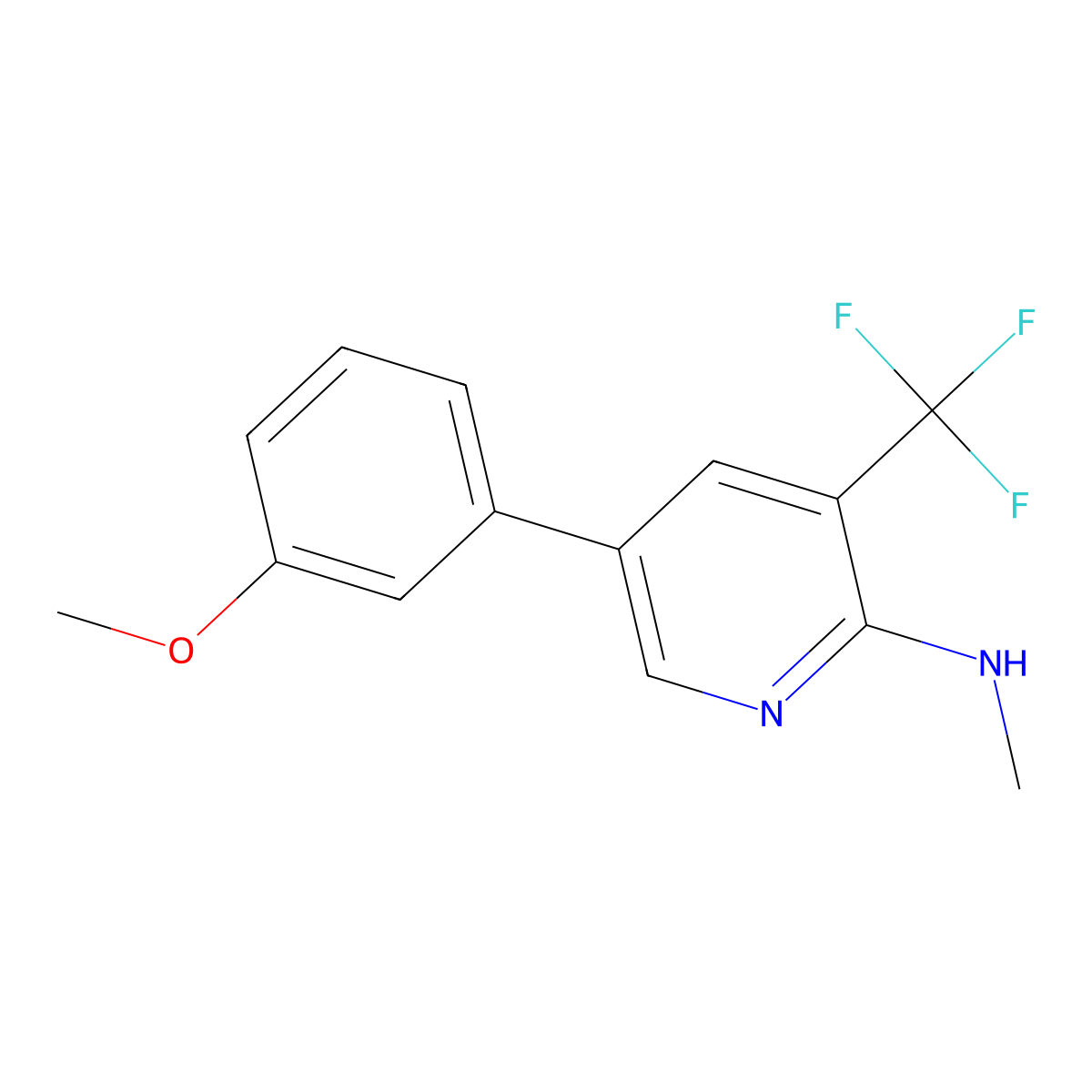 5-(3-methoxyphenyl)-N-methyl-3-(trifluoromethyl)pyridin-2-amine molecular structure, CAS 2138286-68-5