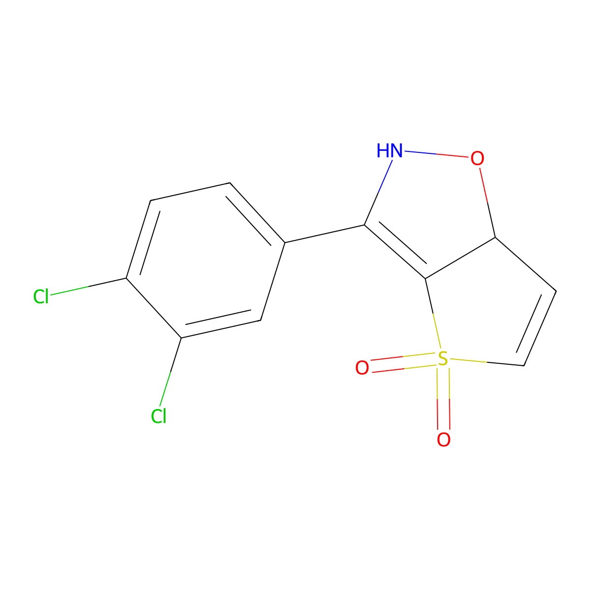 3-(3,4-dichlorophenyl)-2H,6aH-4lambda6-thieno(2,3-d)(1,2)oxazole-4,4-dione molecular structure, CAS 2138286-72-1