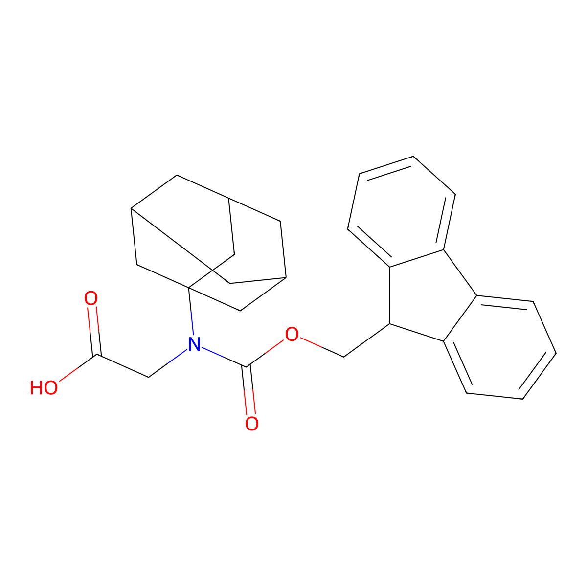 2-[(adamantan-1-yl)({[(9H-fluoren-9-yl)methoxy]carbonyl})amino]acetic acid molecular structure, CAS 2138287-44-0