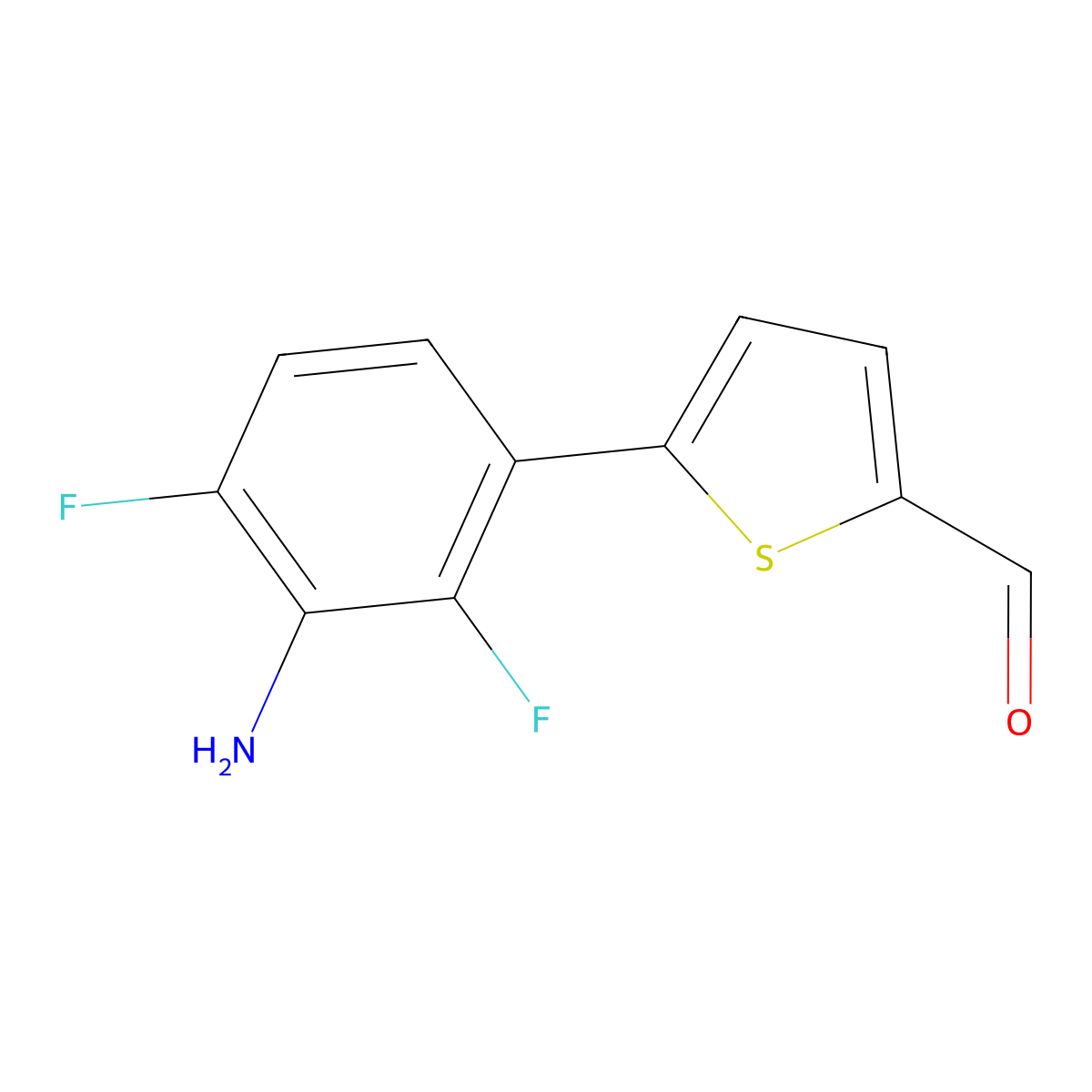 5-(3-Amino-2,4-difluorophenyl)thiophene-2-carbaldehyde molecular structure, CAS 2138287-59-7