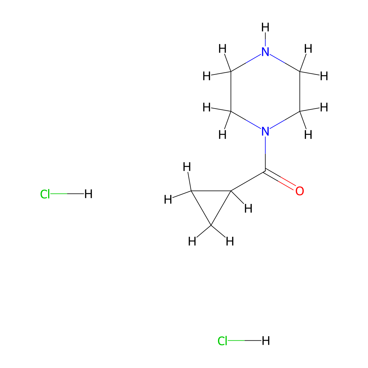 1-Cyclopropanecarbonylpiperazine dihydrochloride molecular structure, CAS 2138287-68-8