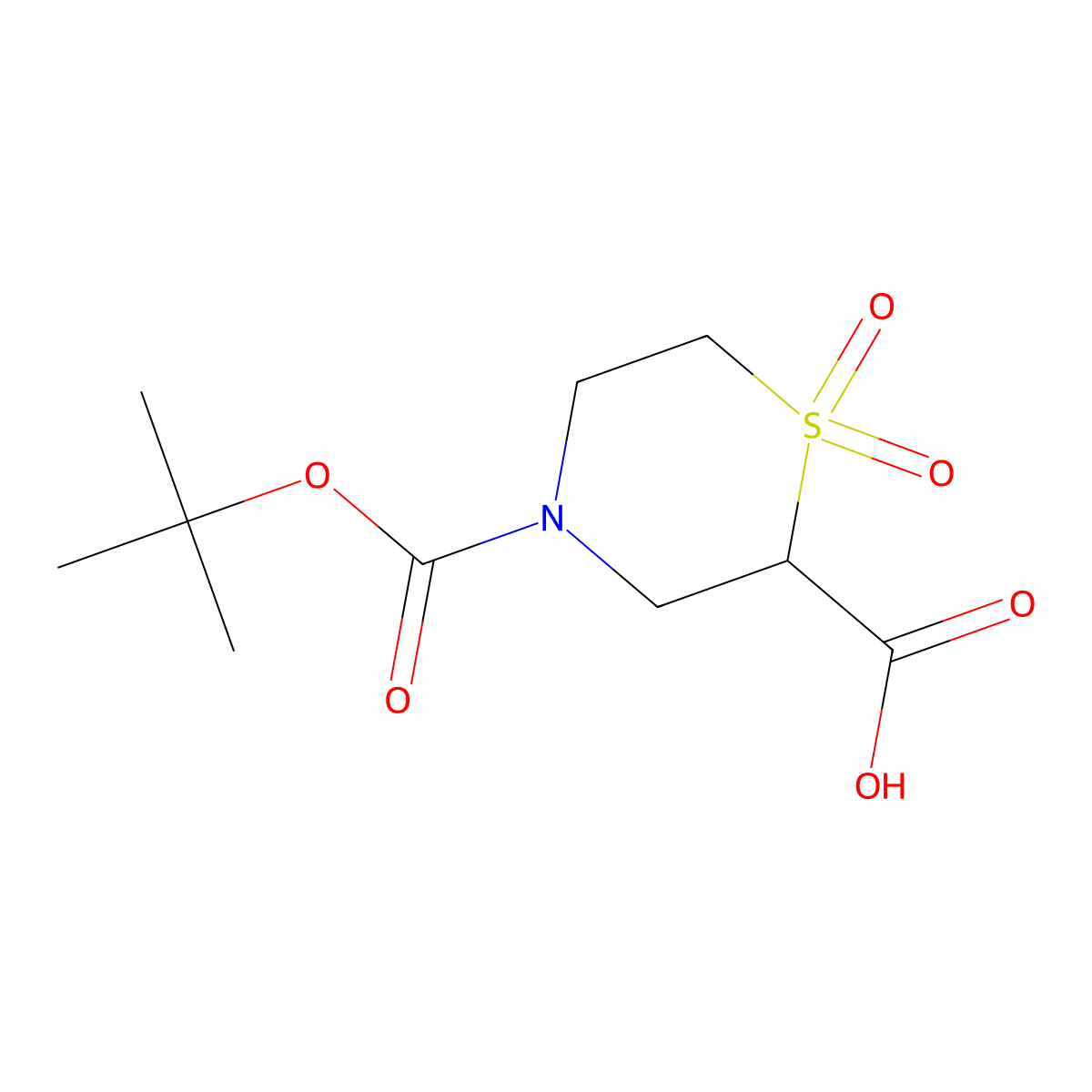 4-((Tert-butoxy)carbonyl)-1,1-dioxo-1lambda6-thiomorpholine-2-carboxylic acid molecular structure, CAS 2138287-73-5