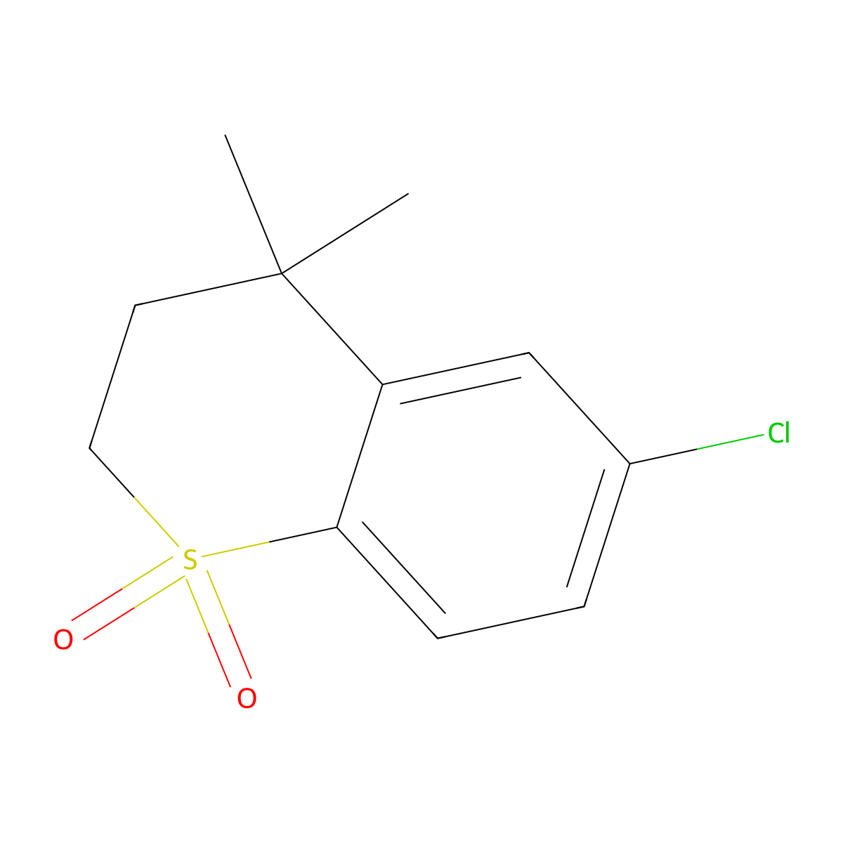 6-chloro-4,4-dimethyl-3,4-dihydro-2H-1lambda6-benzothiopyran-1,1-dione molecular structure, CAS 2138288-21-6