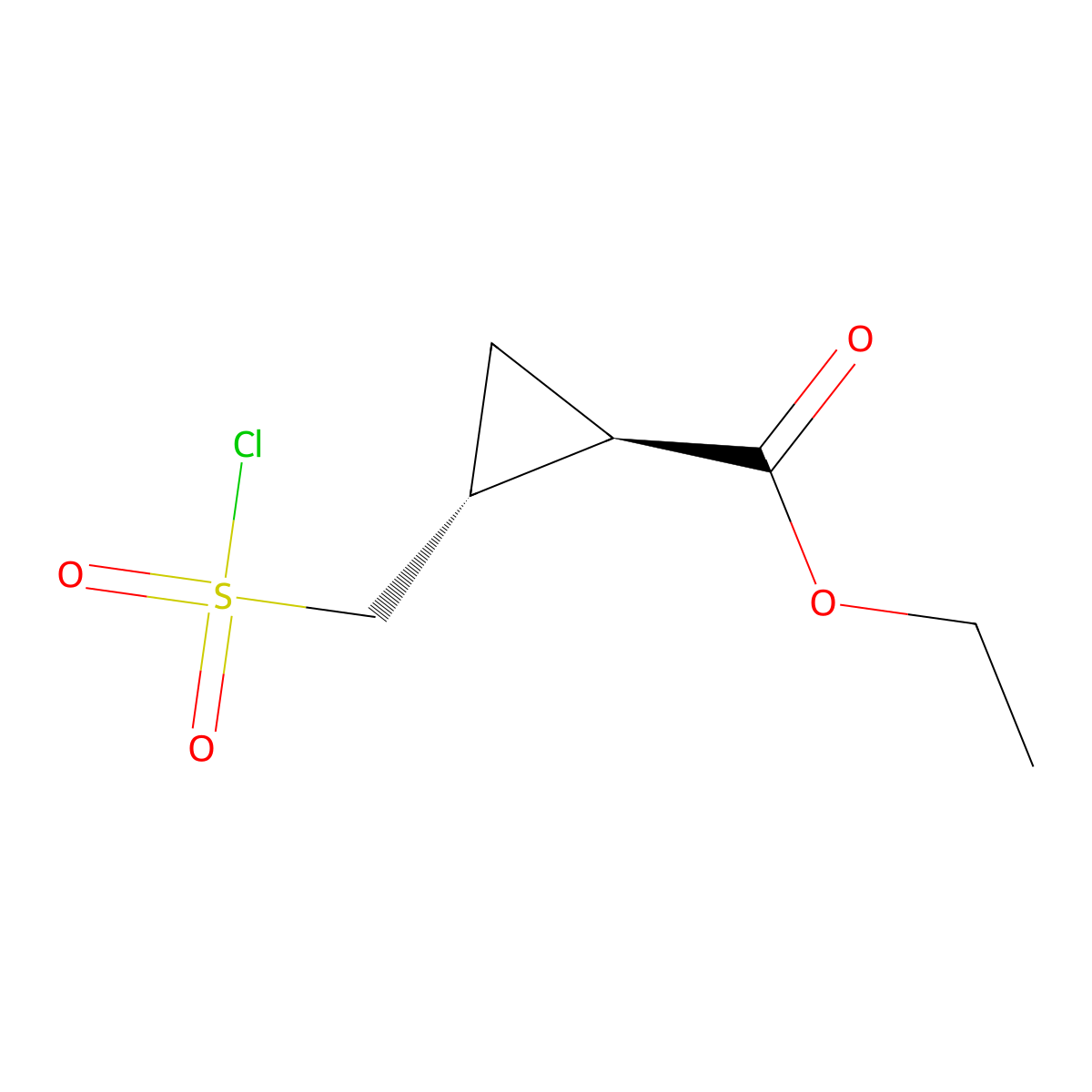 Ethyl (1R,2R)-2-(chlorosulfonylmethyl)cyclopropane-1-carboxylate molecular structure, CAS 2138288-25-0
