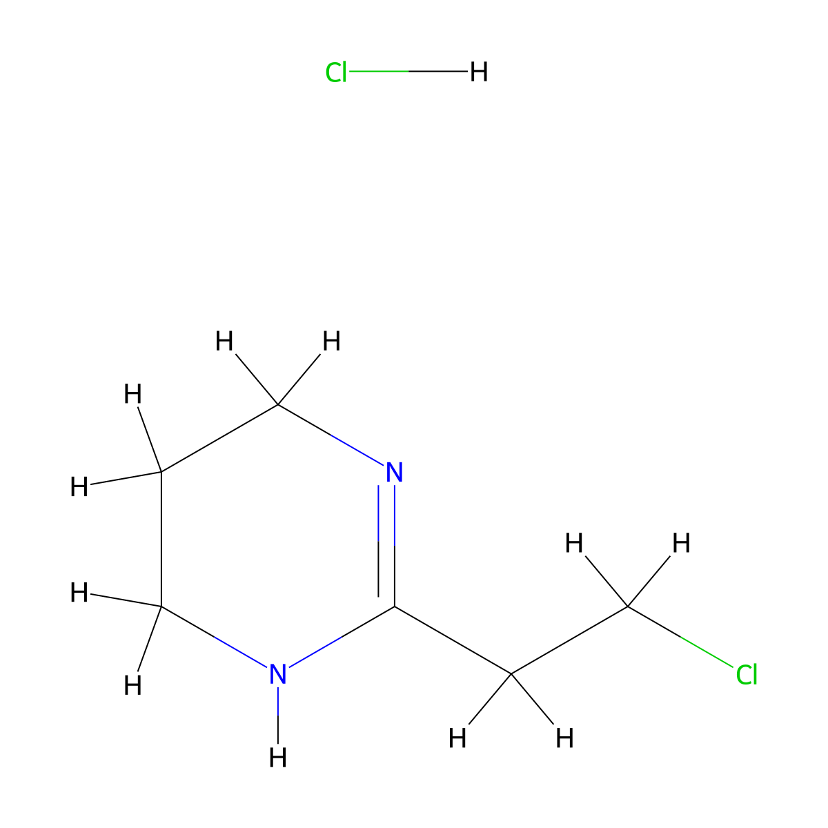 2-(2-Chloroethyl)-1,4,5,6-tetrahydropyrimidine hydrochloride molecular structure, CAS 2138288-43-2