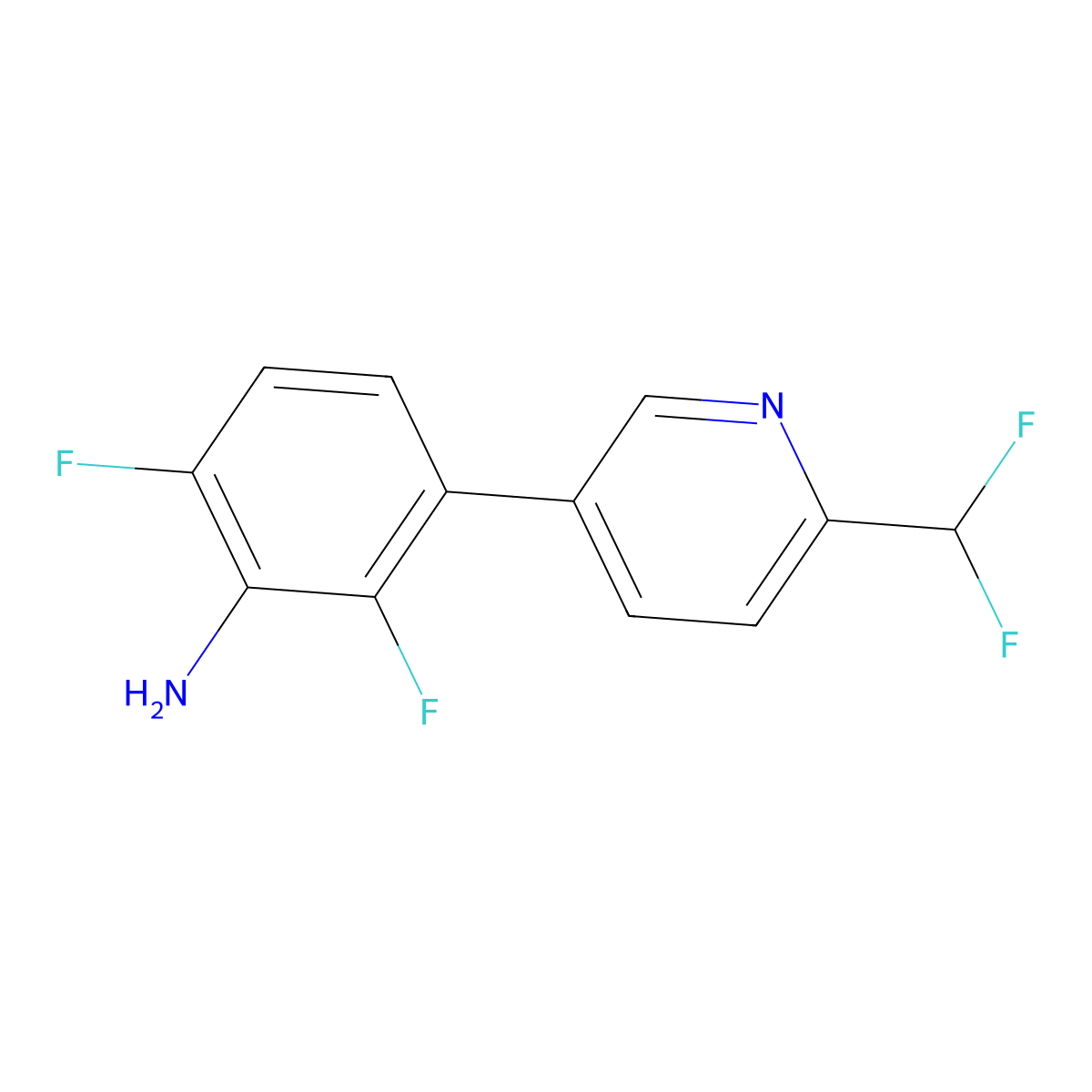 3-[6-(Difluoromethyl)pyridin-3-yl]-2,6-difluoroaniline molecular structure, CAS 2138289-83-3
