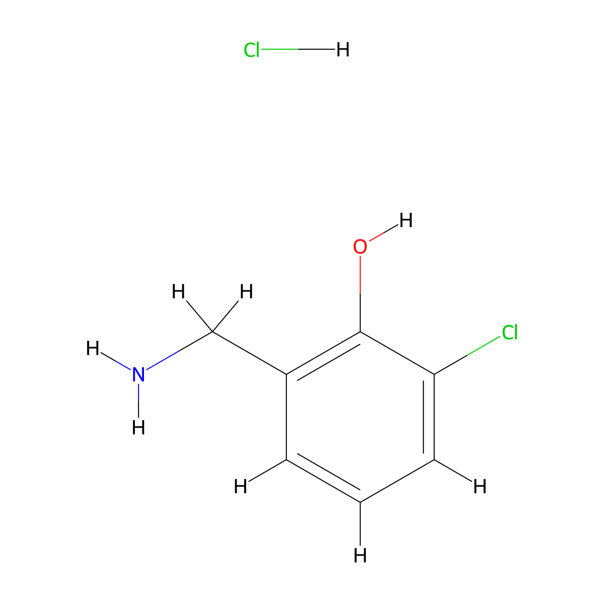 2-(Aminomethyl)-6-chlorophenol hydrochloride molecular structure, CAS 2138290-76-1
