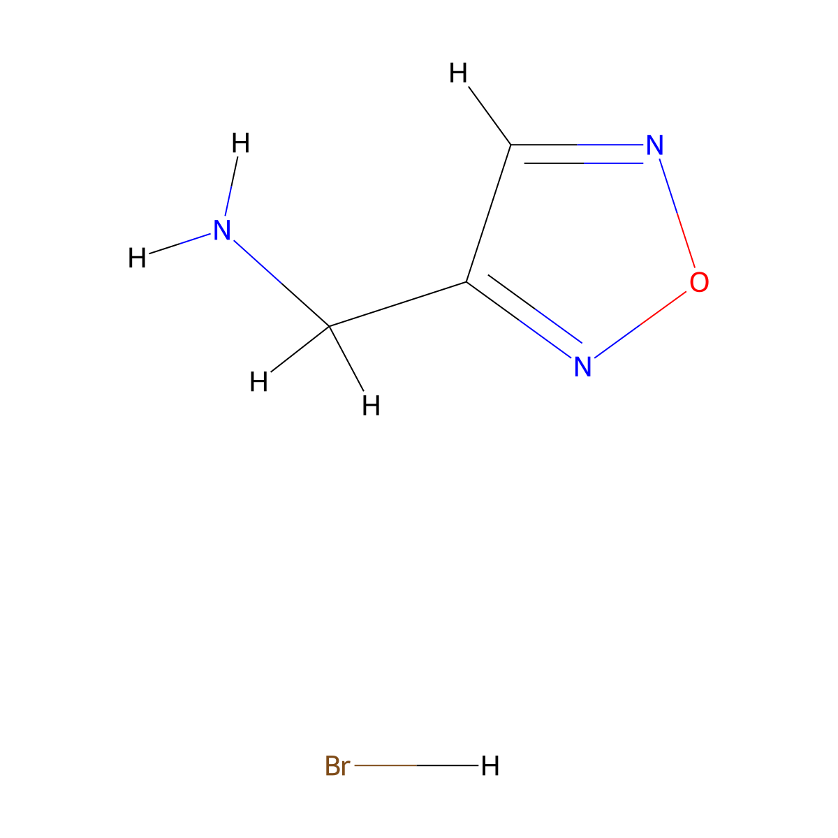 (1,2,5-Oxadiazol-3-yl)methanamine hydrobromide molecular structure, CAS 2138290-87-4