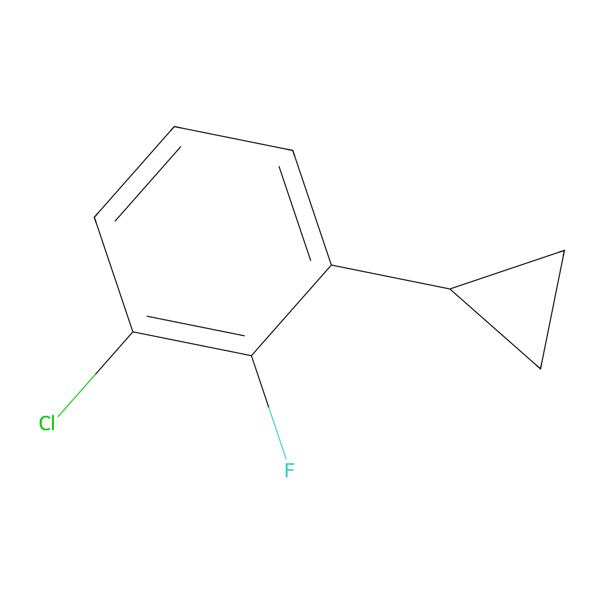 1-Chloro-3-cyclopropyl-2-fluorobenzene molecular structure, CAS 2138291-18-4