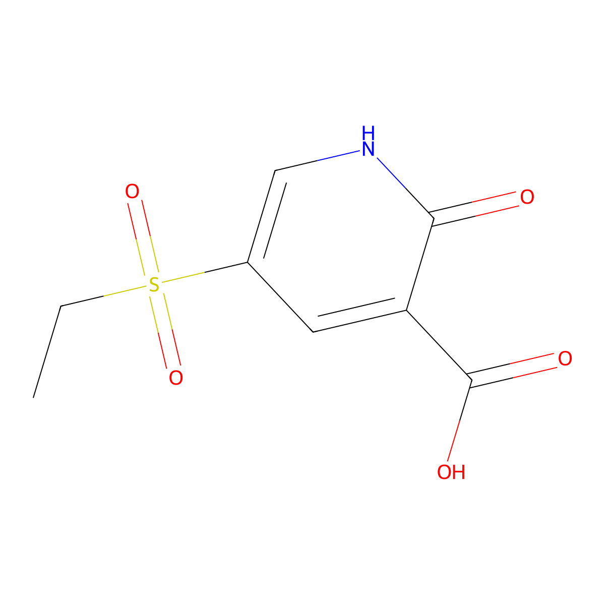 5-(Ethanesulfonyl)-2-oxo-1,2-dihydropyridine-3-carboxylic acid molecular structure, CAS 2138291-45-7