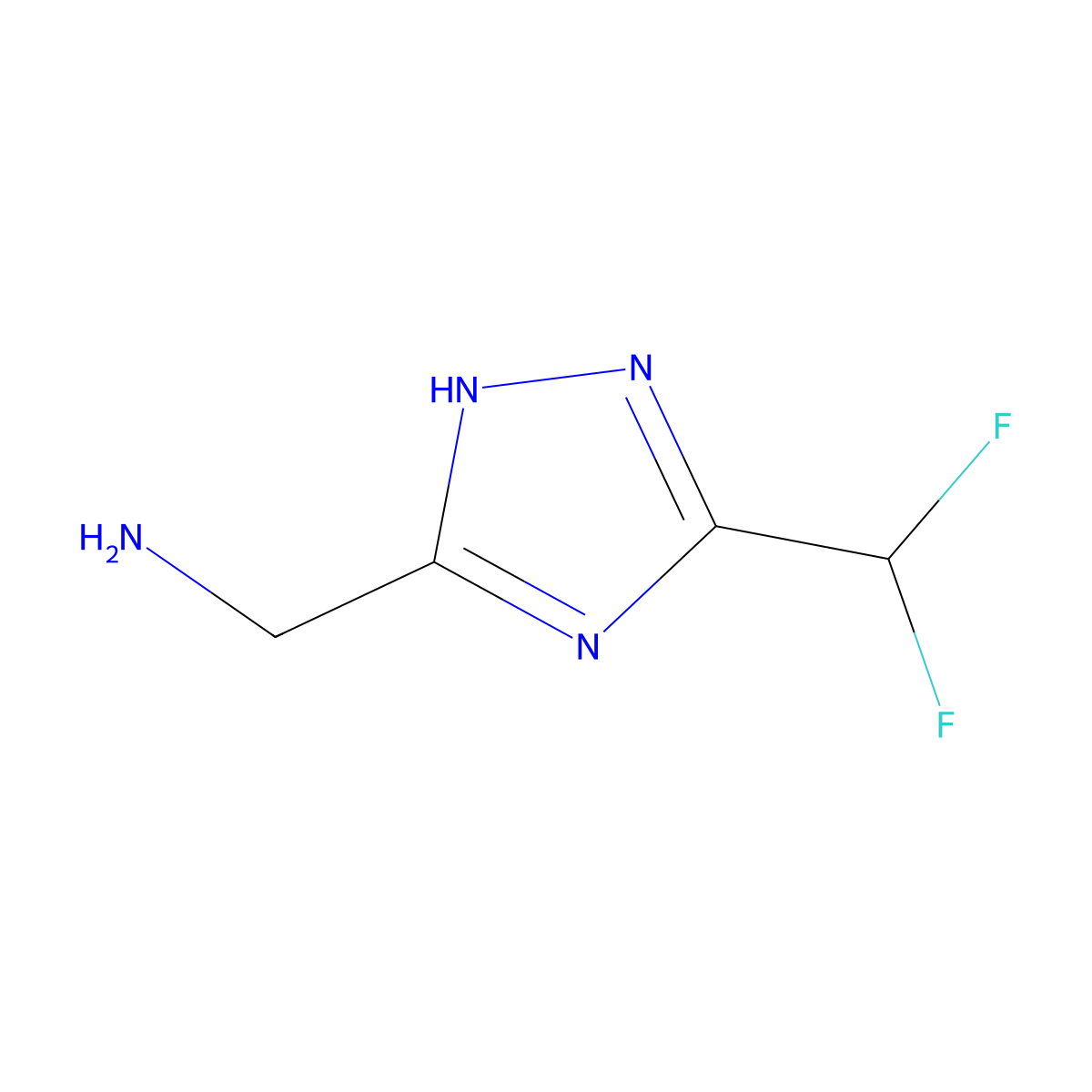 [3-(difluoromethyl)-1H-1,2,4-triazol-5-yl]methanamine molecular structure, CAS 2138291-60-6