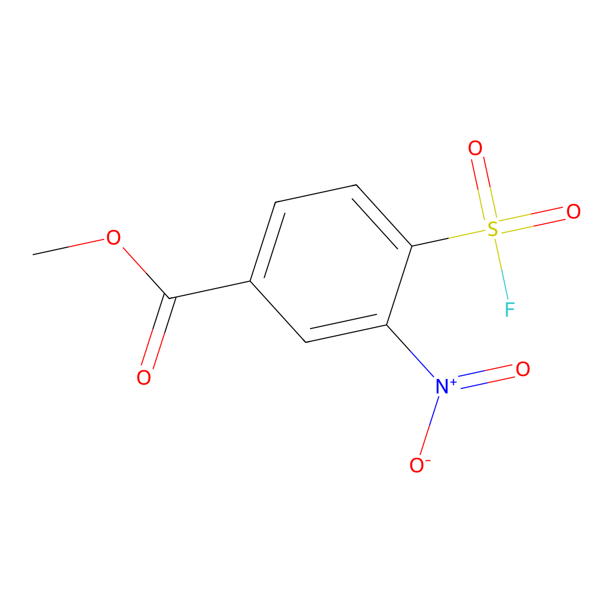 Methyl 4-(fluorosulfonyl)-3-nitrobenzoate molecular structure, CAS 2138293-28-2