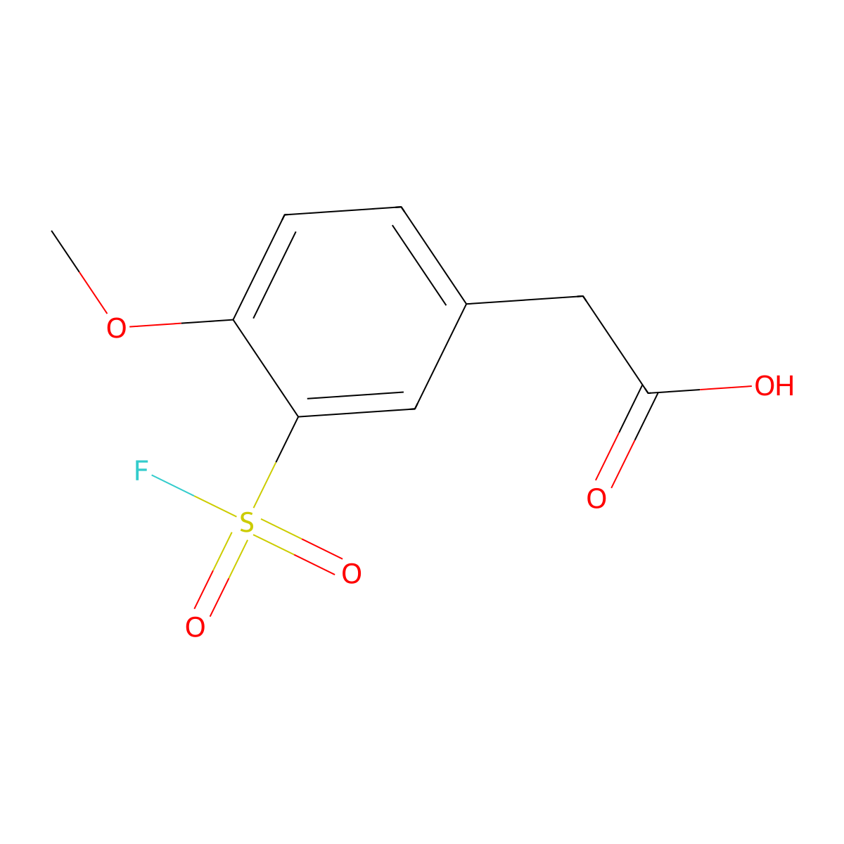 2-[3-(Fluorosulfonyl)-4-methoxyphenyl]acetic acid molecular structure, CAS 2138293-31-7