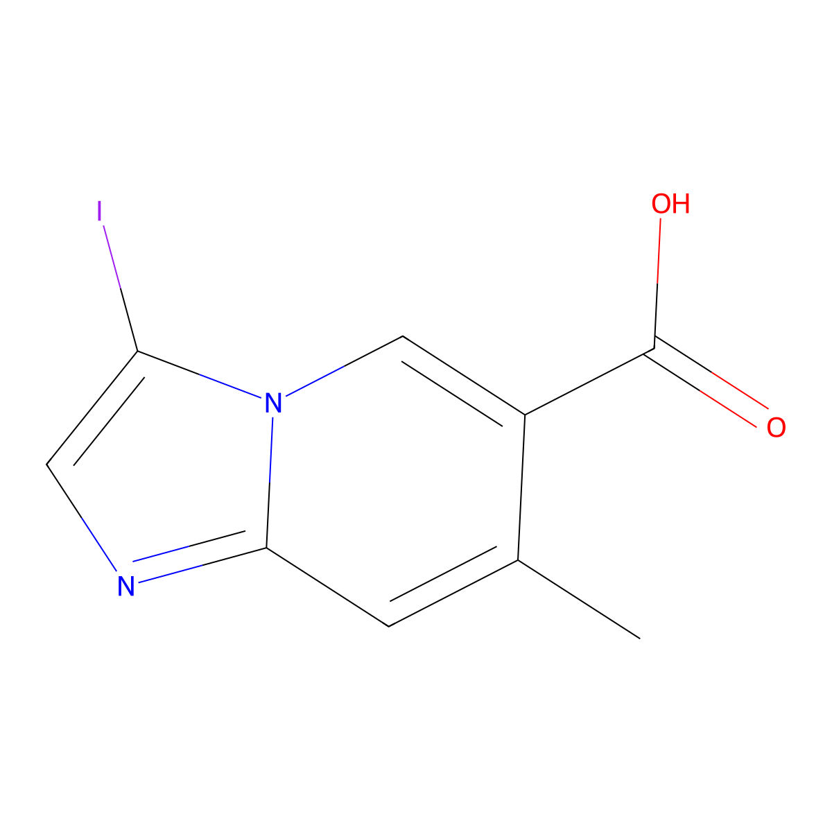 3-Iodo-7-methylimidazo[1,2-a]pyridine-6-carboxylic acid molecular structure, CAS 2138293-79-3