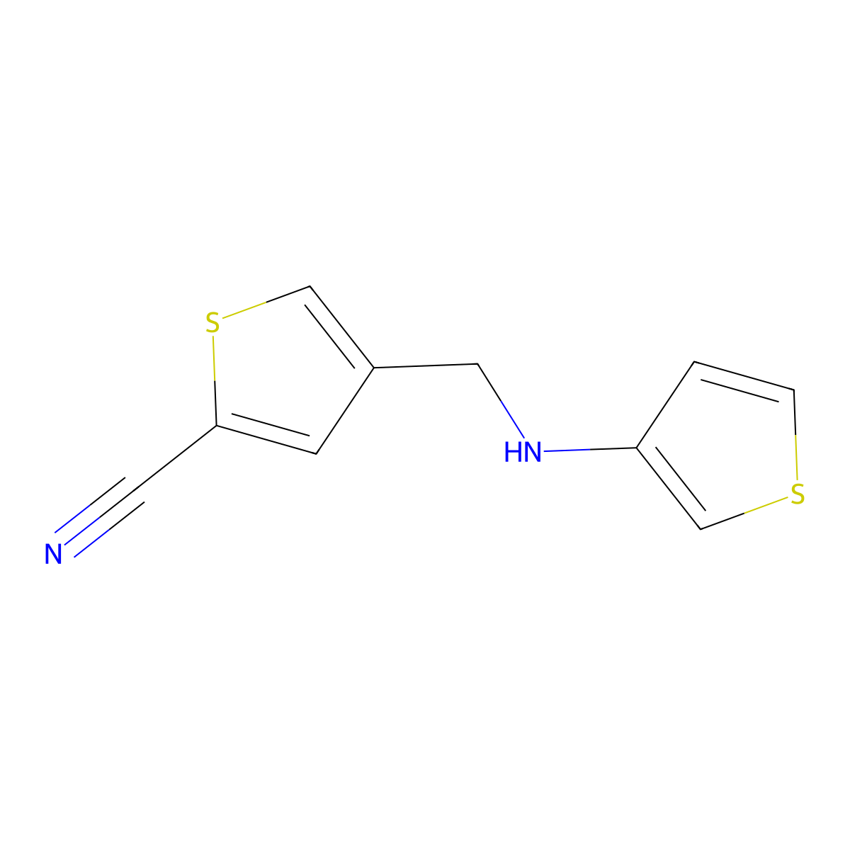 4-{[(Thiophen-3-yl)amino]methyl}thiophene-2-carbonitrile molecular structure, CAS 2138293-81-7