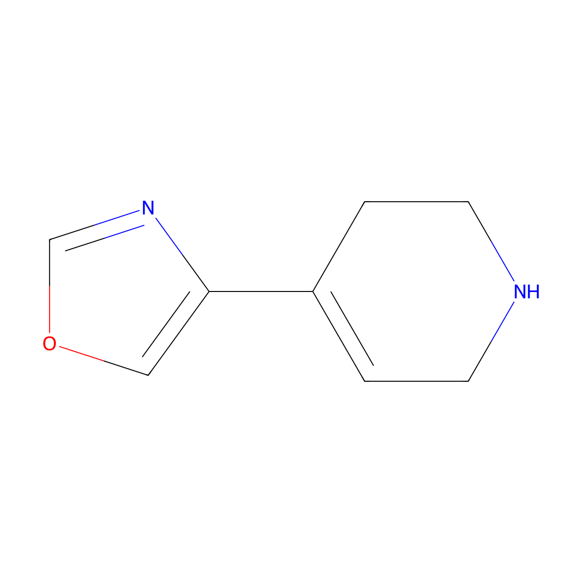 4-(1,3-Oxazol-4-yl)-1,2,3,6-tetrahydropyridine molecular structure, CAS 2138293-99-7