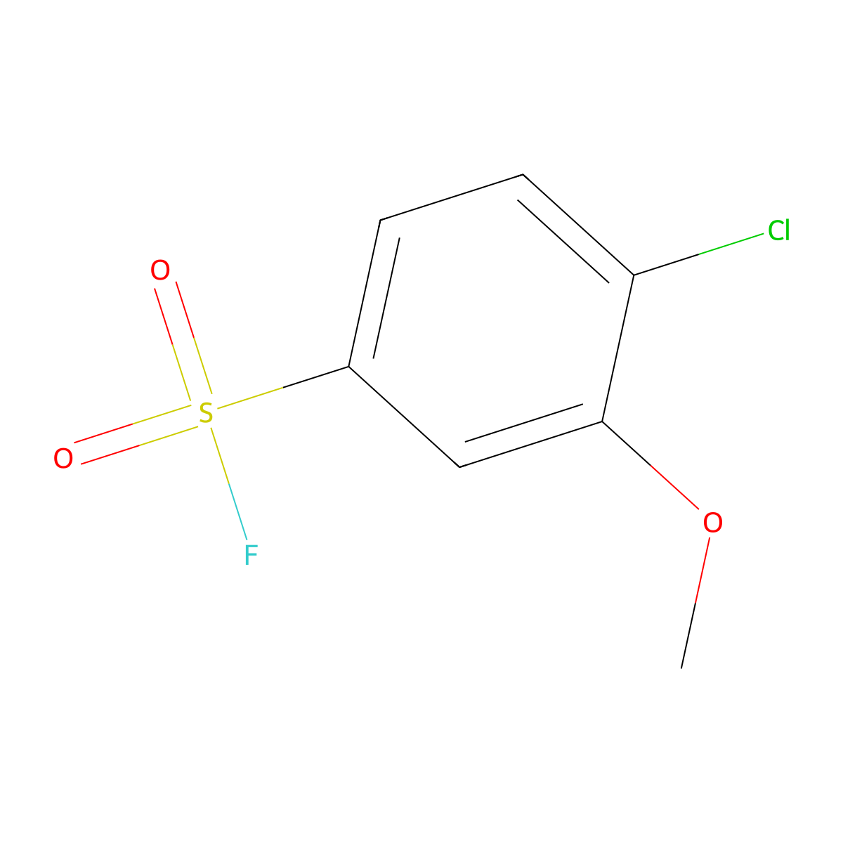 4-Chloro-3-methoxybenzene-1-sulfonyl fluoride molecular structure, CAS 2138294-01-4