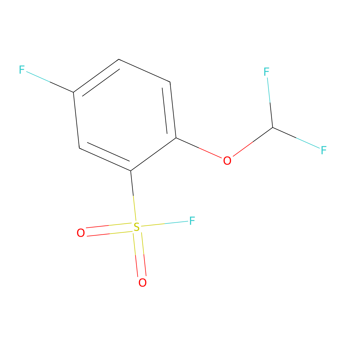 2-(Difluoromethoxy)-5-fluorobenzene-1-sulfonyl fluoride molecular structure, CAS 2138294-08-1