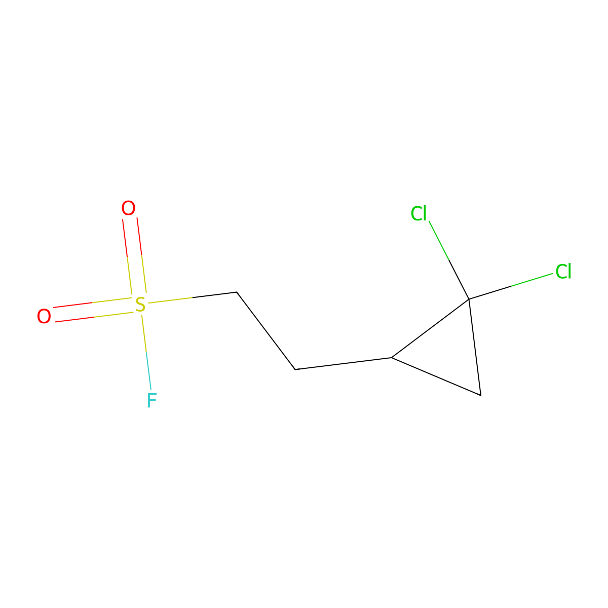2-(2,2-Dichlorocyclopropyl)ethane-1-sulfonyl fluoride molecular structure, CAS 2138294-16-1
