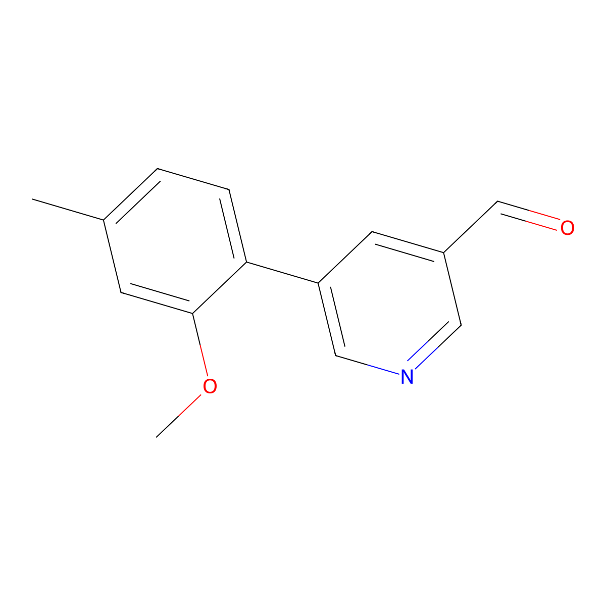 5-(2-Methoxy-4-methylphenyl)pyridine-3-carbaldehyde molecular structure, CAS 2138294-80-9