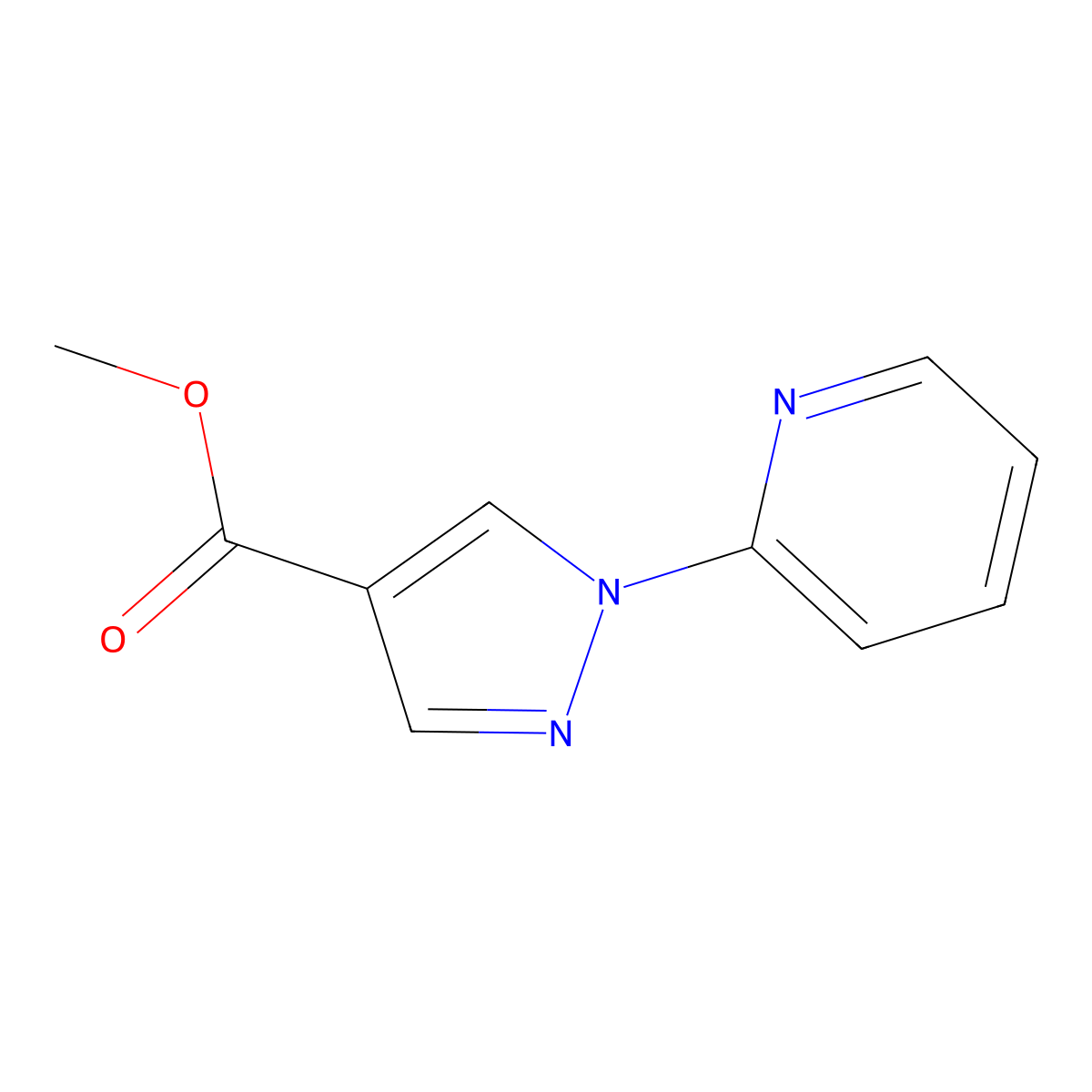 methyl 1-(pyridin-2-yl)-1H-pyrazole-4-carboxylate molecular structure, CAS 2138294-94-5